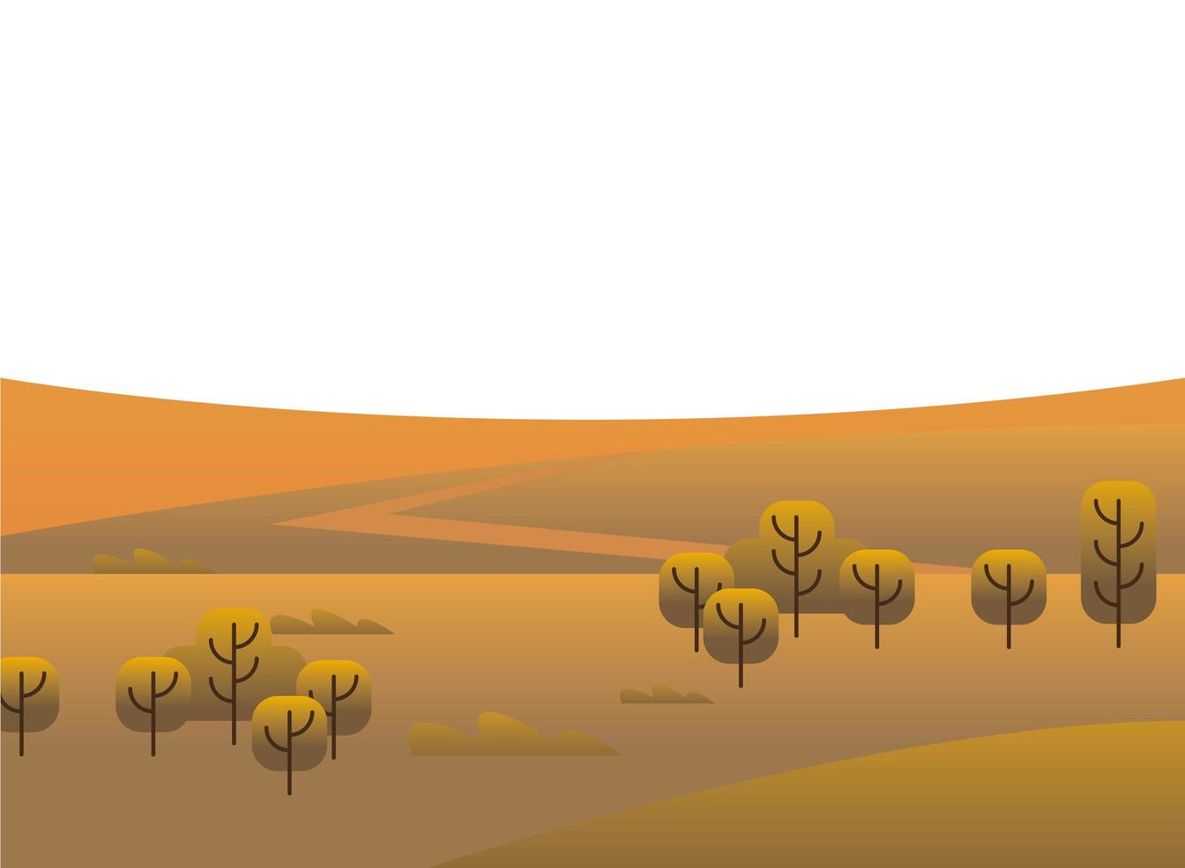 bosque de árboles en escena de campo vector