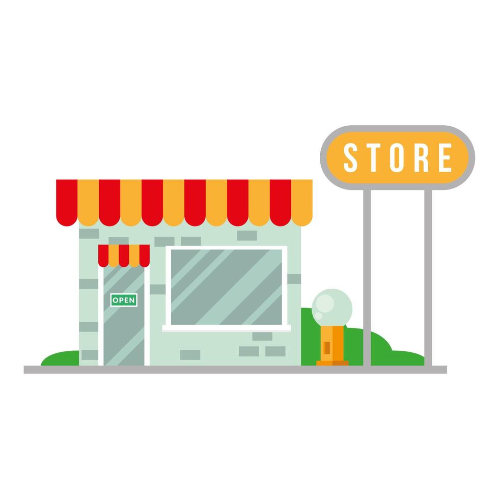 little store building facade vector