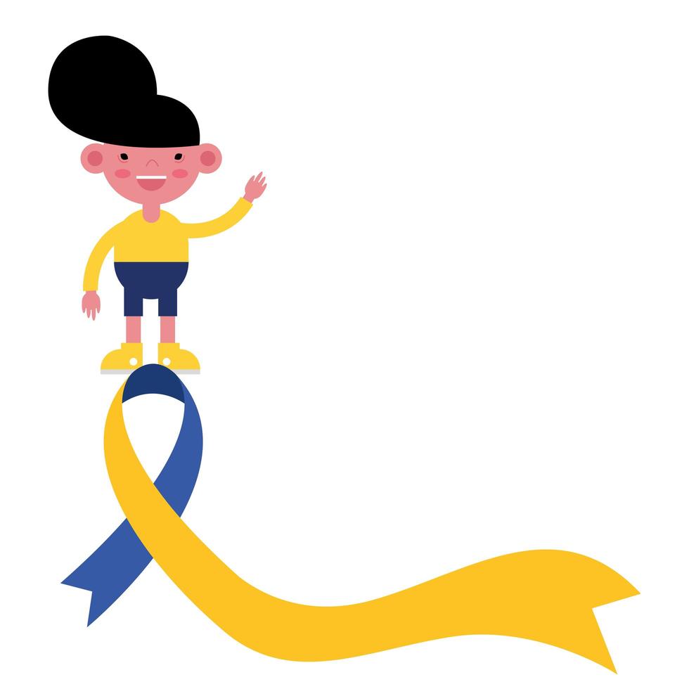 boy with down syndrome campaign ribbon vector