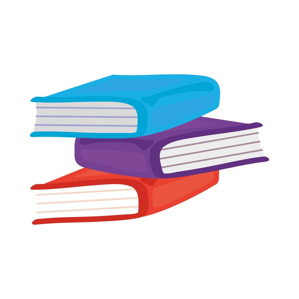 pile of textbooks isolated icon vector