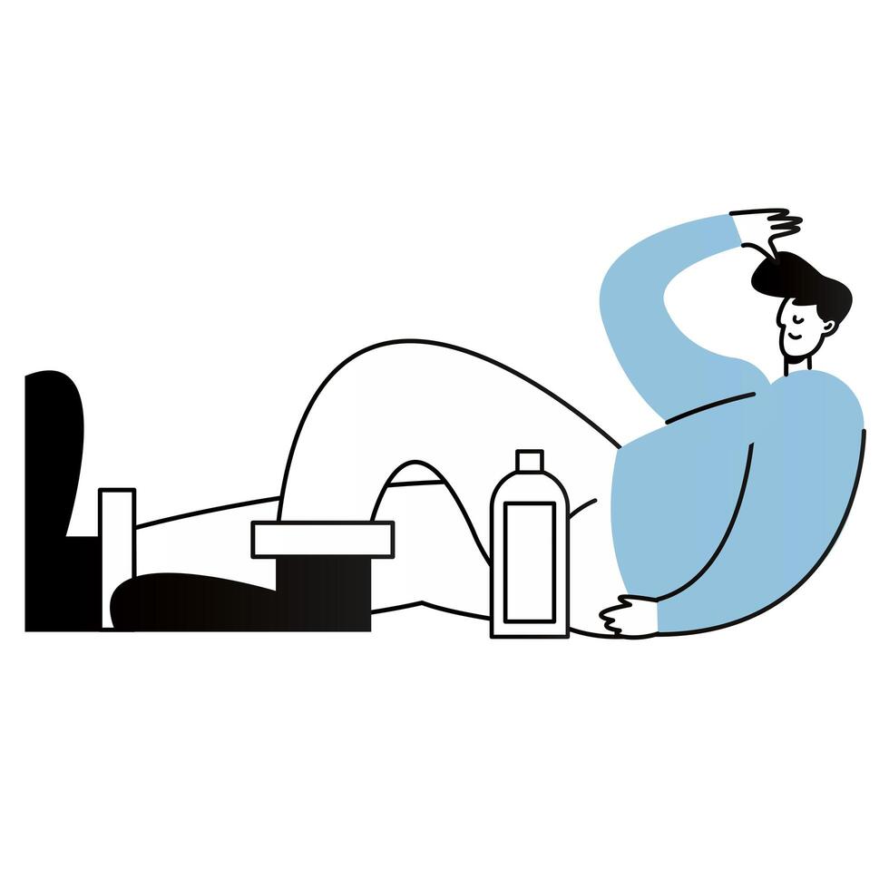 man relaxing with a drink vector