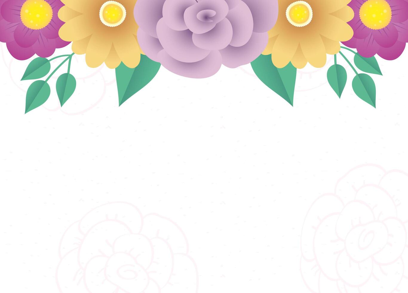 flowers and leaves decorative frame vector