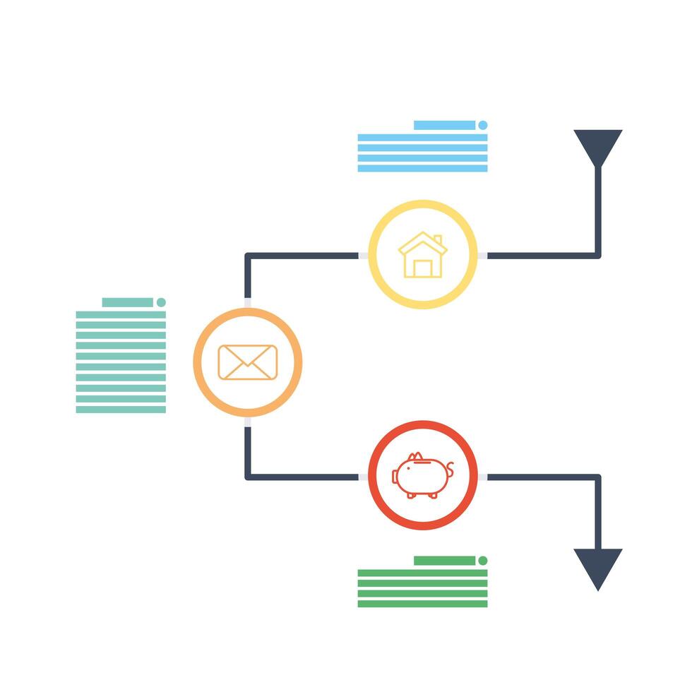 infografía empresarial con iconos circulares vector