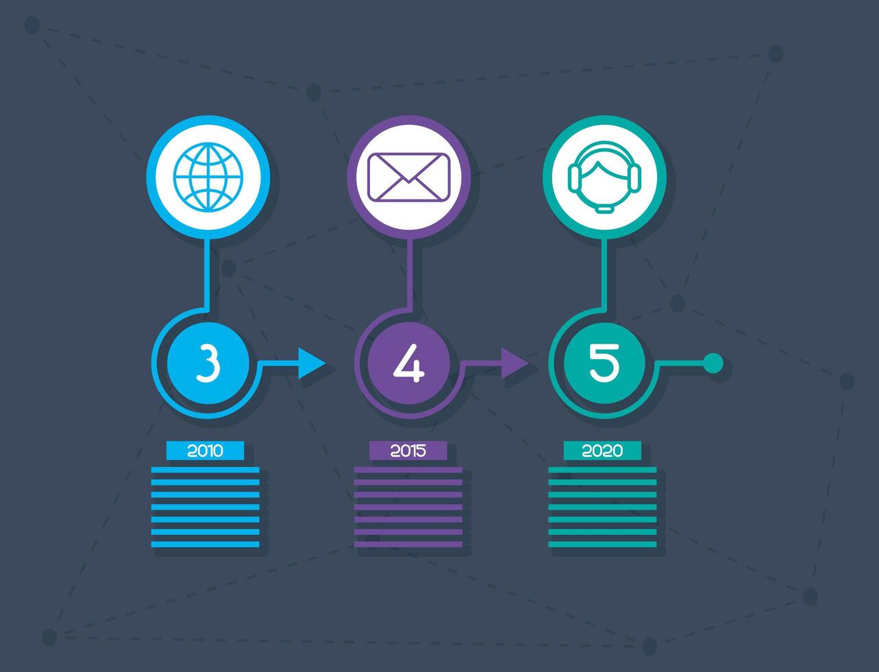 infografía de negocios con iconos de números vector