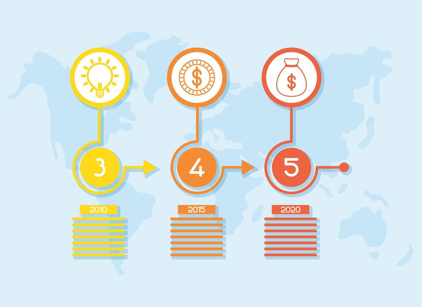 infografía de negocios con iconos de años vector