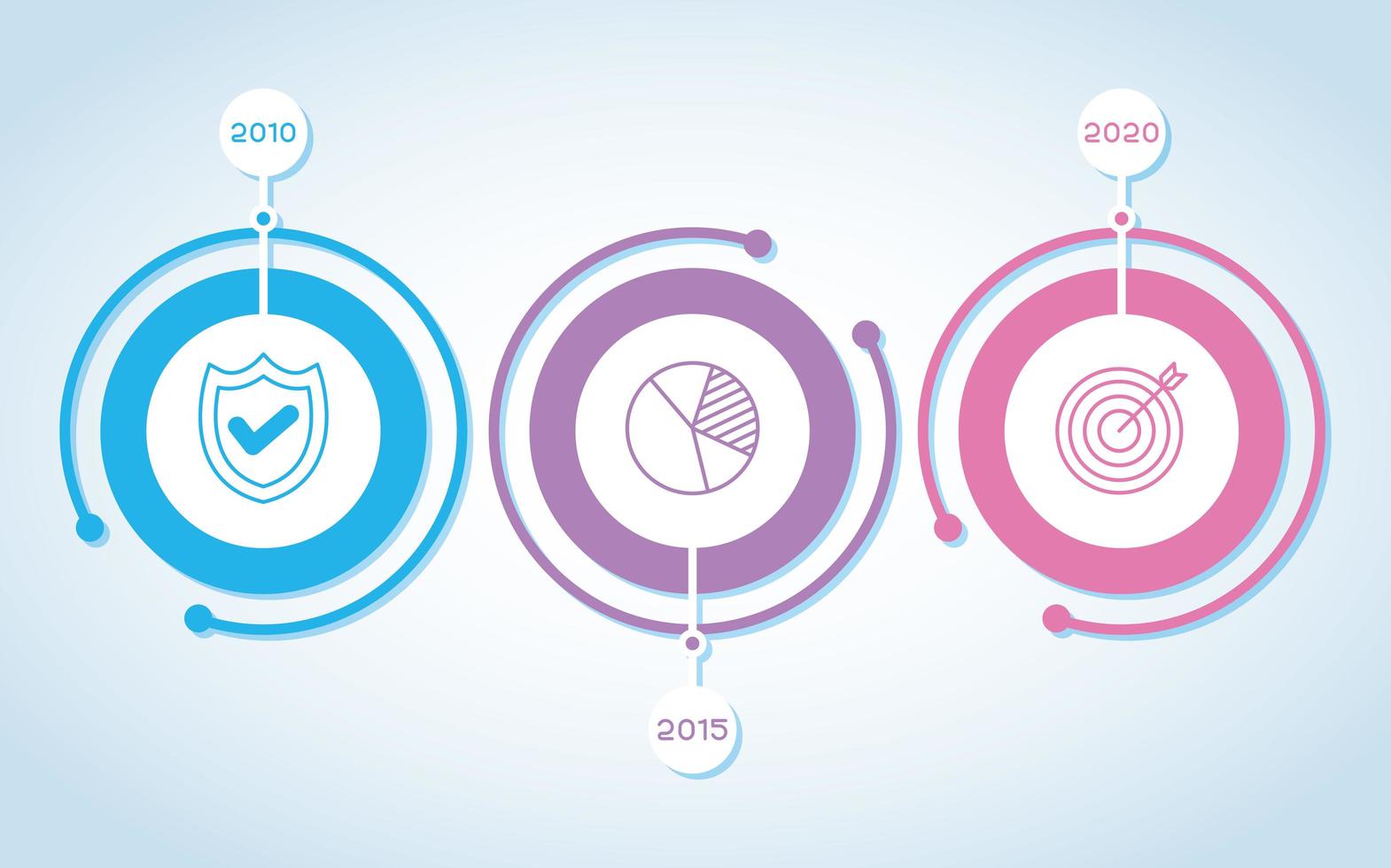 business infographic with circular icons vector