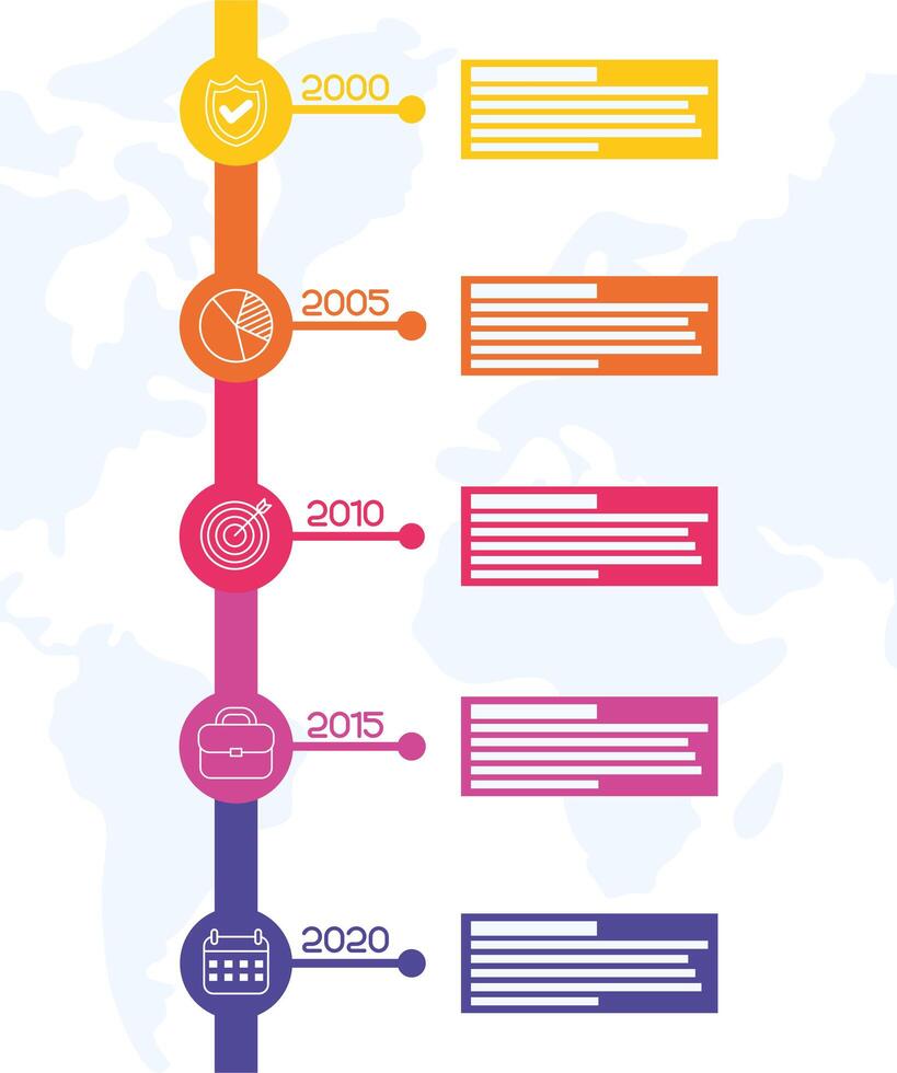 infografía de negocios con iconos de años vector