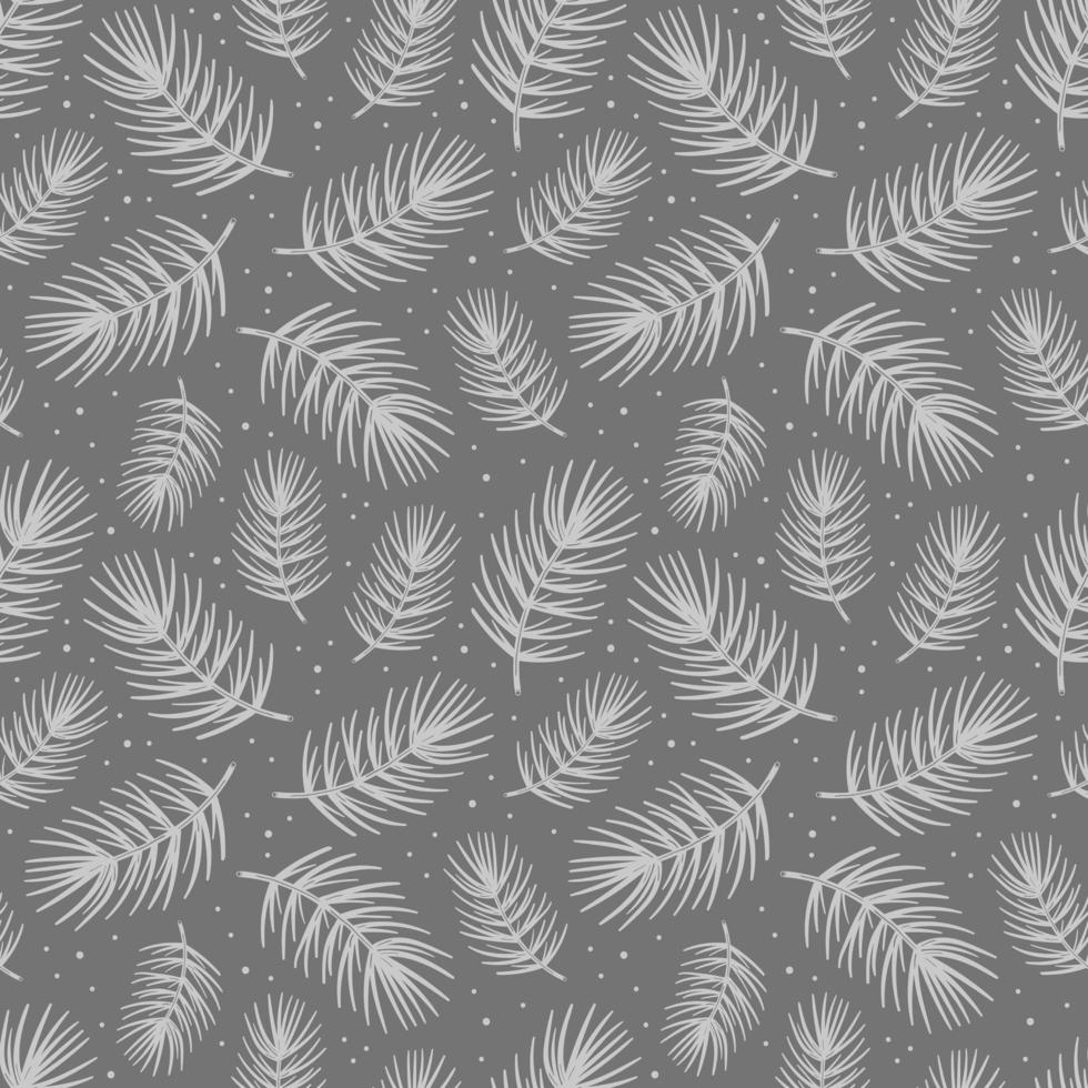 Spruce branch pine tree element. Seamless pattern texture background. vector