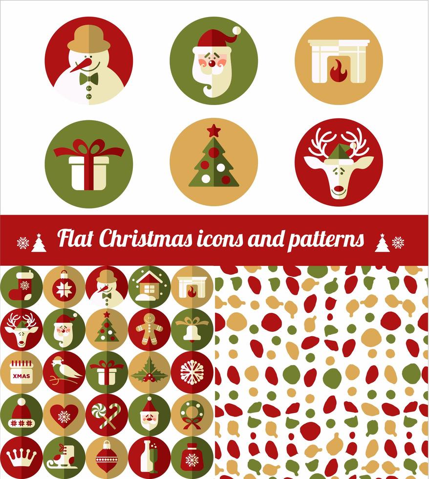 Christmas design icons set vector