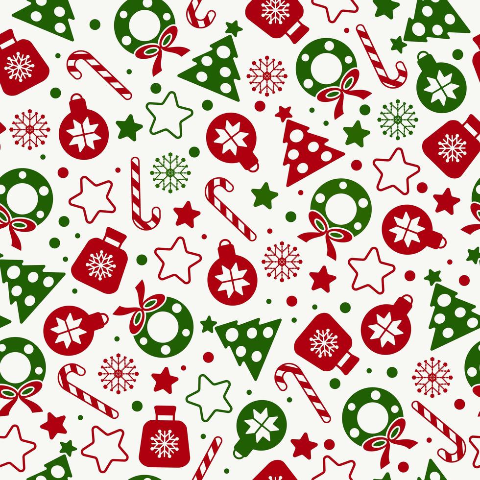 Seamless pattern of christmas texture icons vector