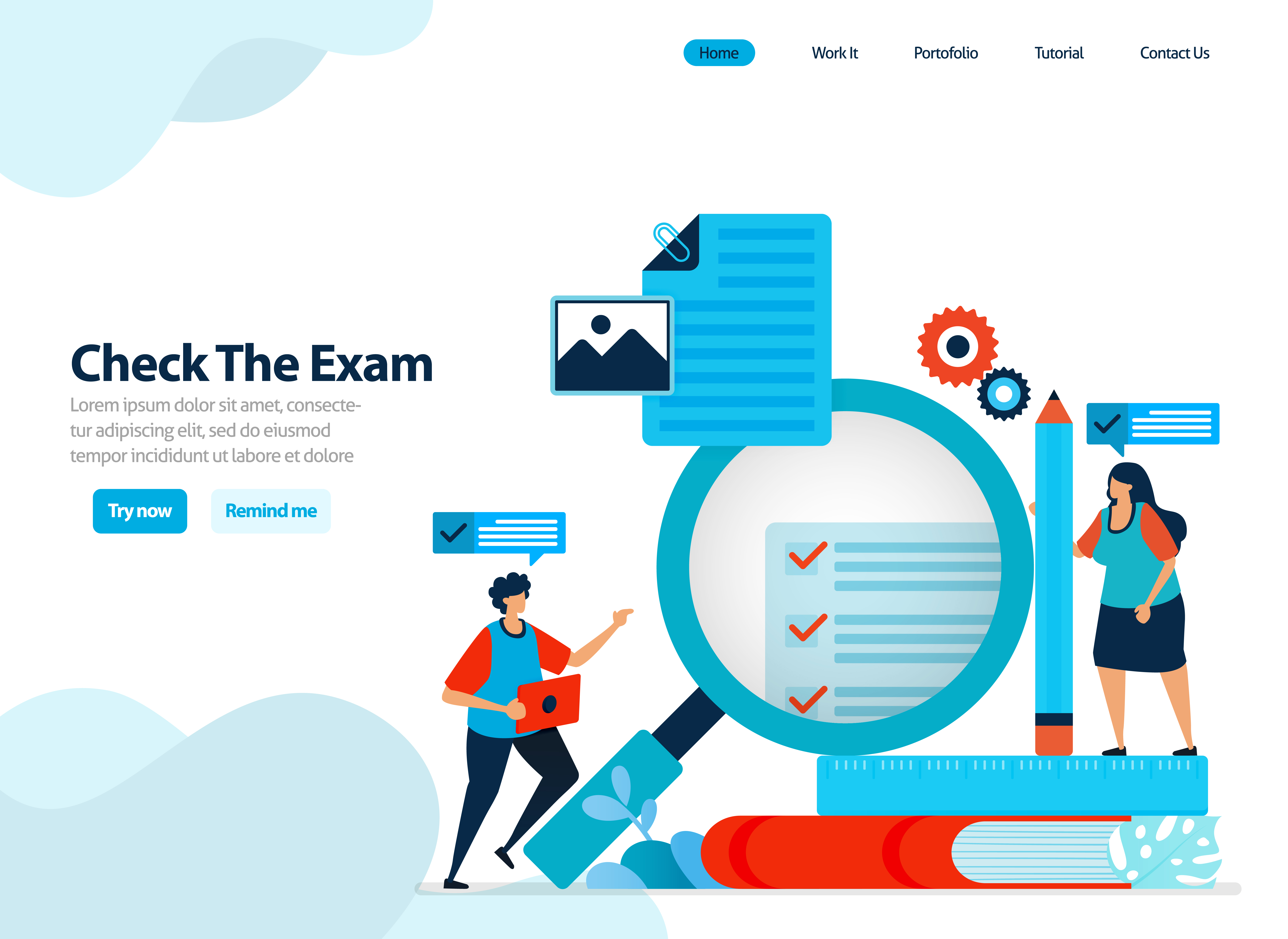 Premium vector Color of the year 2020 Travel landing Page Template. Check exam