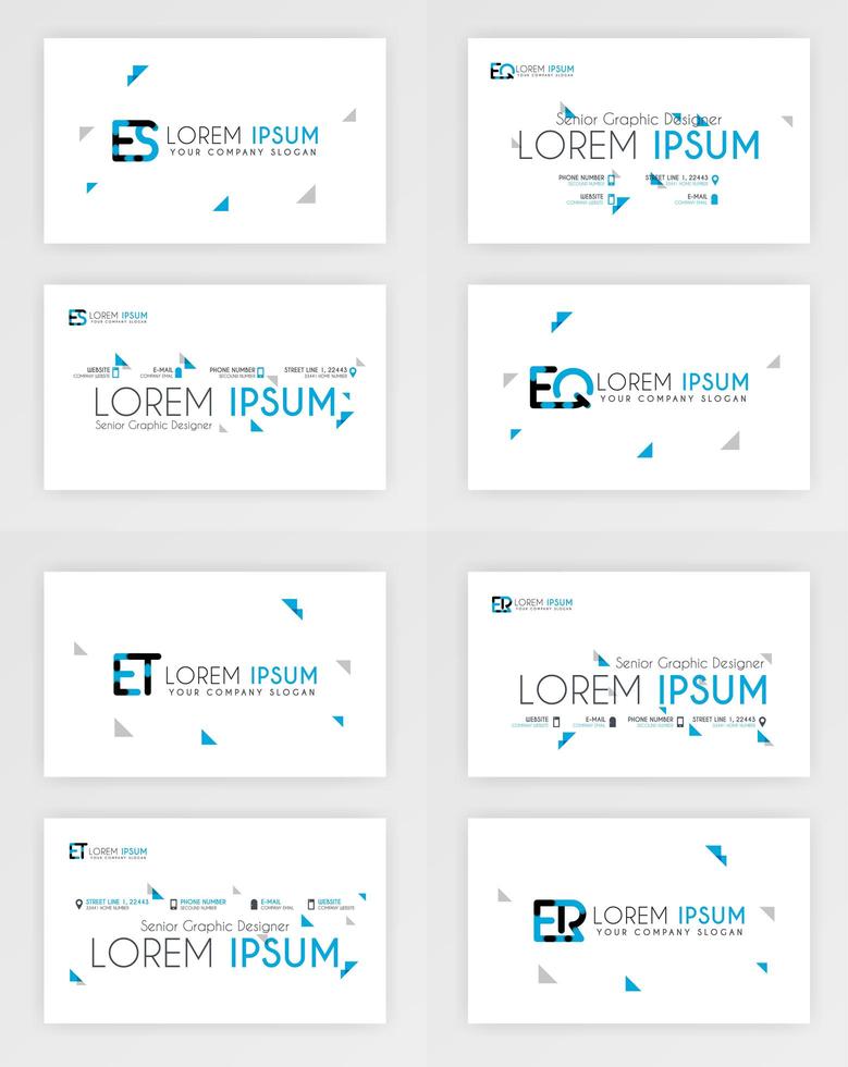 Blue Business Card Template. Simple Identity Card Design With Alphabet Logo And Slash Accent Decoration. For Corporate, Company, Professional, Business, Advertising, Public Relations, Brochure, Poster vector