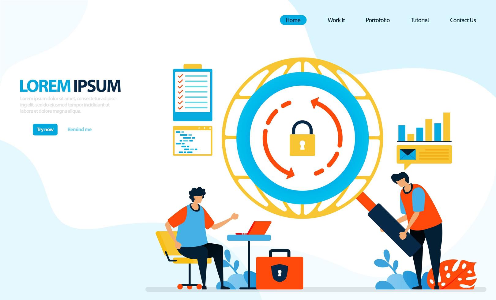 Vector illustration of security checks on internet networks. reload icon. securing and protecting internet access. designed for landing page, template, ui ux, website, mobile app, flyer, brochure