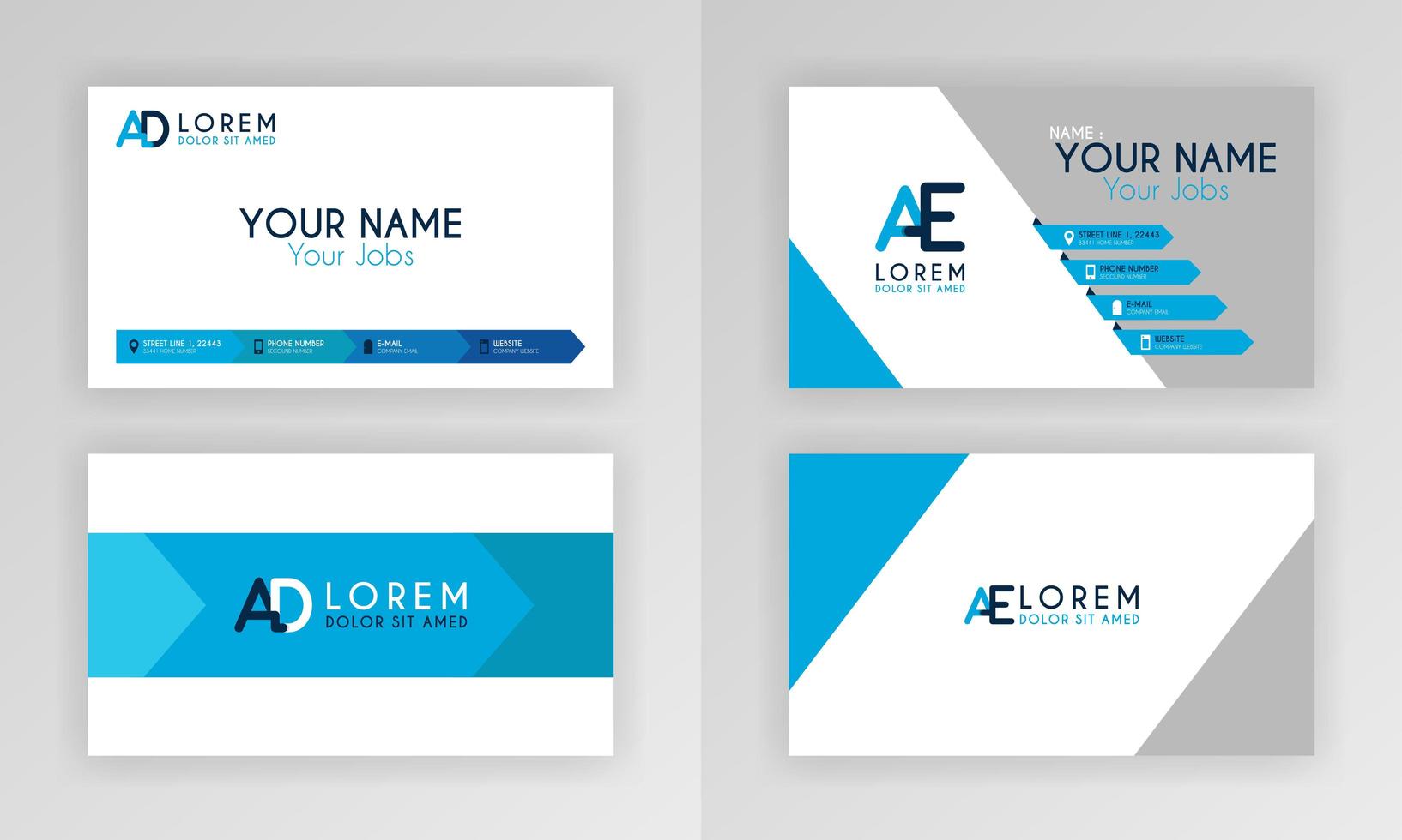 Blue Business Card Template. Simple Identity Card Design With Alphabet Logo And Slash Accent Decoration. For Corporate, Company, Professional, Business, Advertising, Public Relations, Brochure, Poster vector