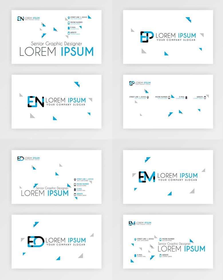 Blue Business Card Template. Simple Identity Card Design With Alphabet Logo And Slash Accent Decoration. For Corporate, Company, Professional, Business, Advertising, Public Relations, Brochure, Poster vector