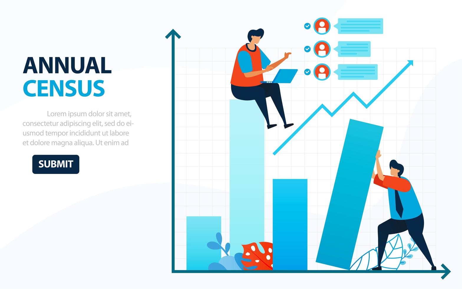 Vector Illustration For Population Census. Digital Concept With Survey And Check. Can Use For Landing Page, Template, Web, Mobile App, Poster, Banner, Flyer, Background, Website, Advertisement