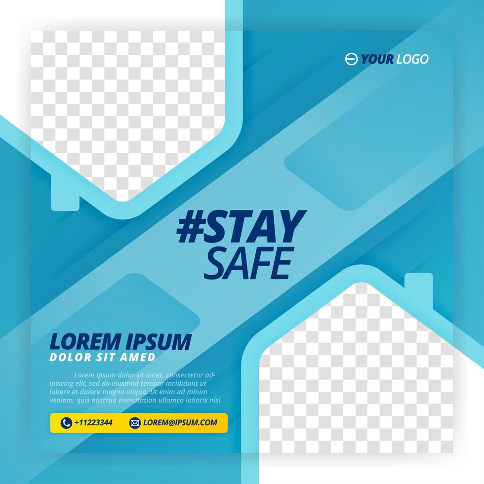 stay safe vector poster for work from home campaigns