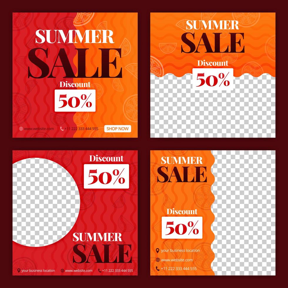 social media post for summer sale in June. new normal sale in summer season ads and promotions. social media marketing during a pandemic. the design can be used for website, post, stories and feed vector