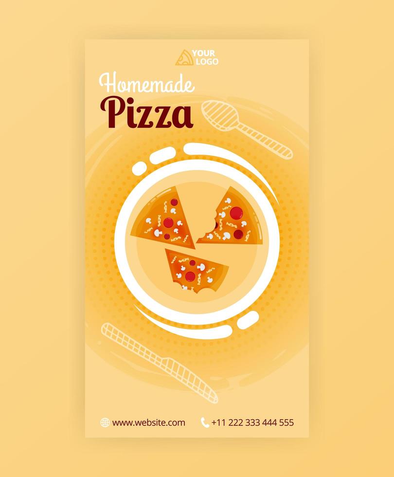poster template of fast pizza free delivery for social media stories post and ads banner vector