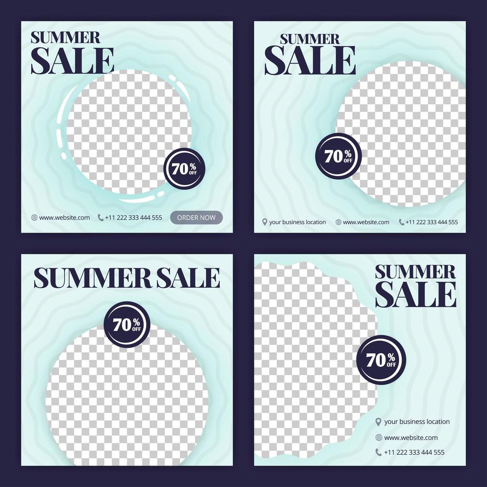 social media post for summer sale in June. new normal sale in summer season ads and promotions. social media marketing during a pandemic. the design can be used for website, post, stories and feed vector