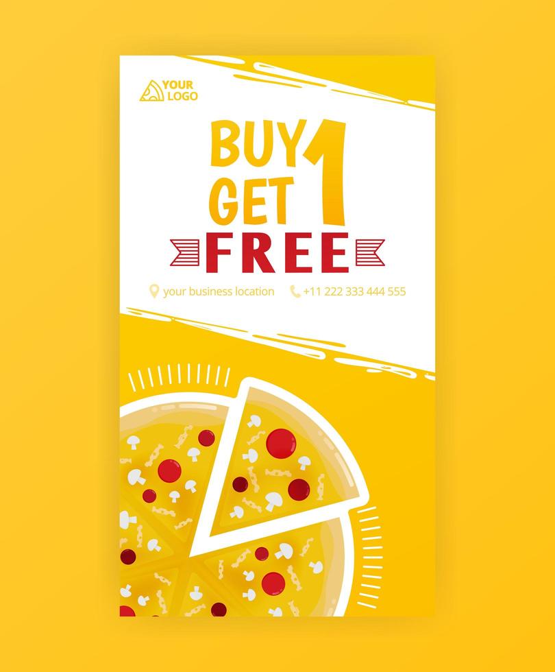 poster template of fast pizza free delivery for social media stories post and ads banner vector