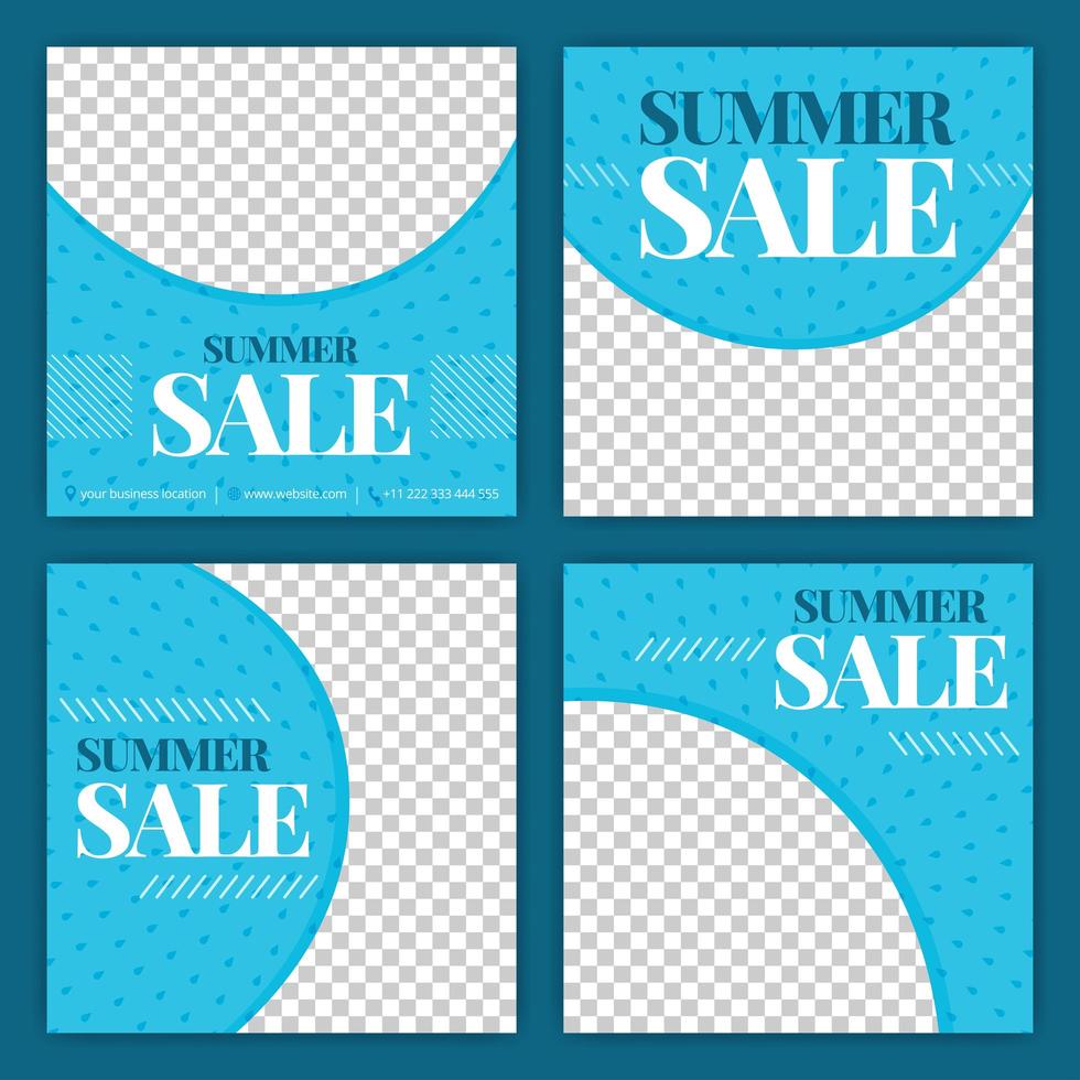 social media post for summer sale in June. new normal sale in summer season ads and promotions. social media marketing during a pandemic. the design can be used for website, post, stories and feed vector