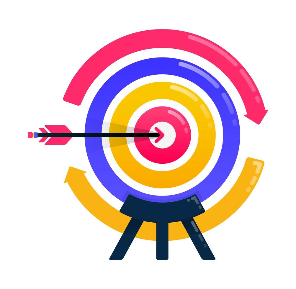 Design for achieve goals, business targets, arrows and darts, business motivation, circle reload and rotation. Can also be used for business, icon design, and graphic elements vector