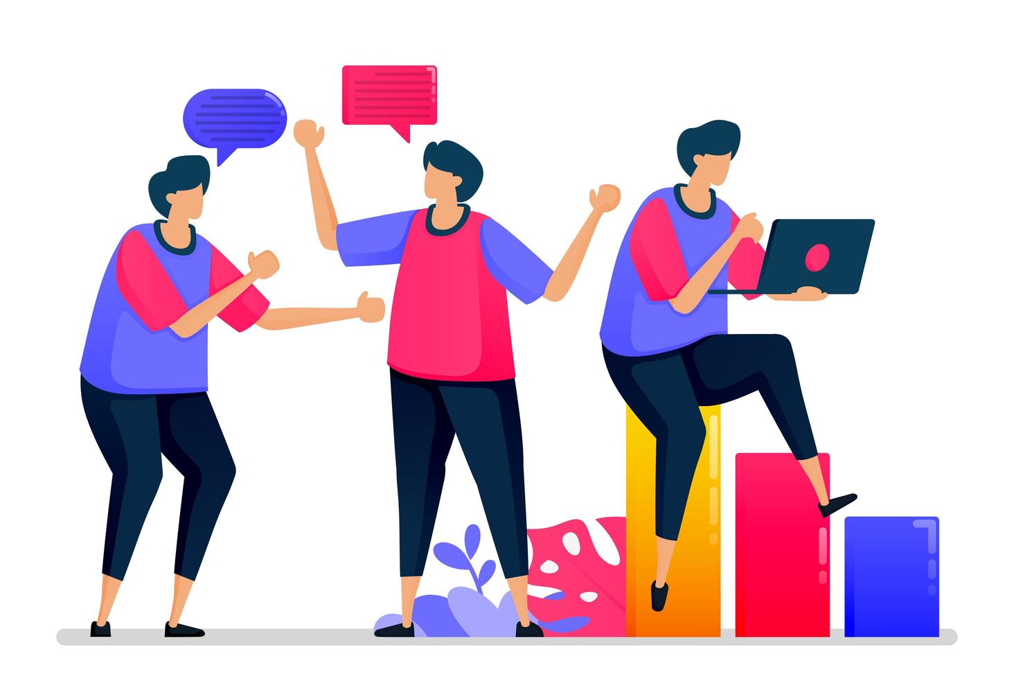 People chat with each other, casual conversation and say hello when they go back to work. Illustrations can be used for websites, web pages, landing pages, mobile apps, banners, flyers, posters vector