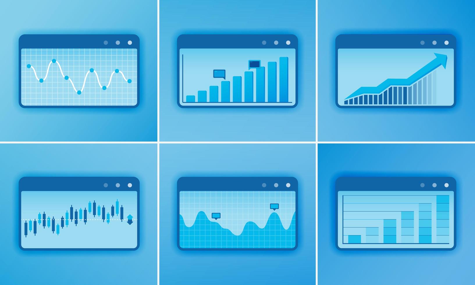 Accounting software design vector chart with bar chart, line chart, financial diagram, analysis. Designs can be used for template, print media, brochure, layer, card, website, landing page, apps, web