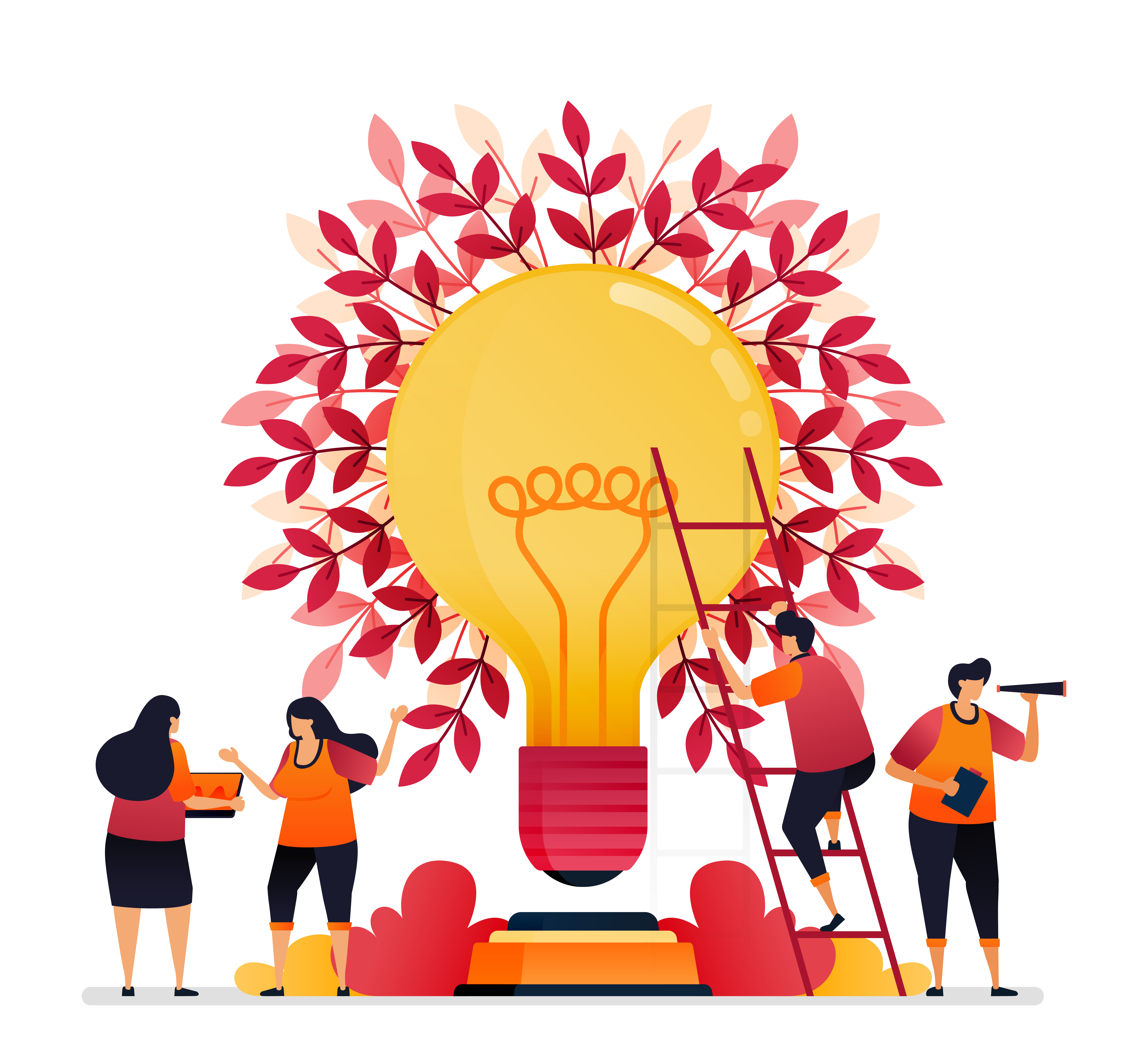 Vector illustration of inspiration for teamwork, communication,  illumination, brainstorming and knowledge. Graphic design for landing page,  web, website, mobile apps, banner, template, poster, flyer 1871361 Vector  Art at Vecteezy