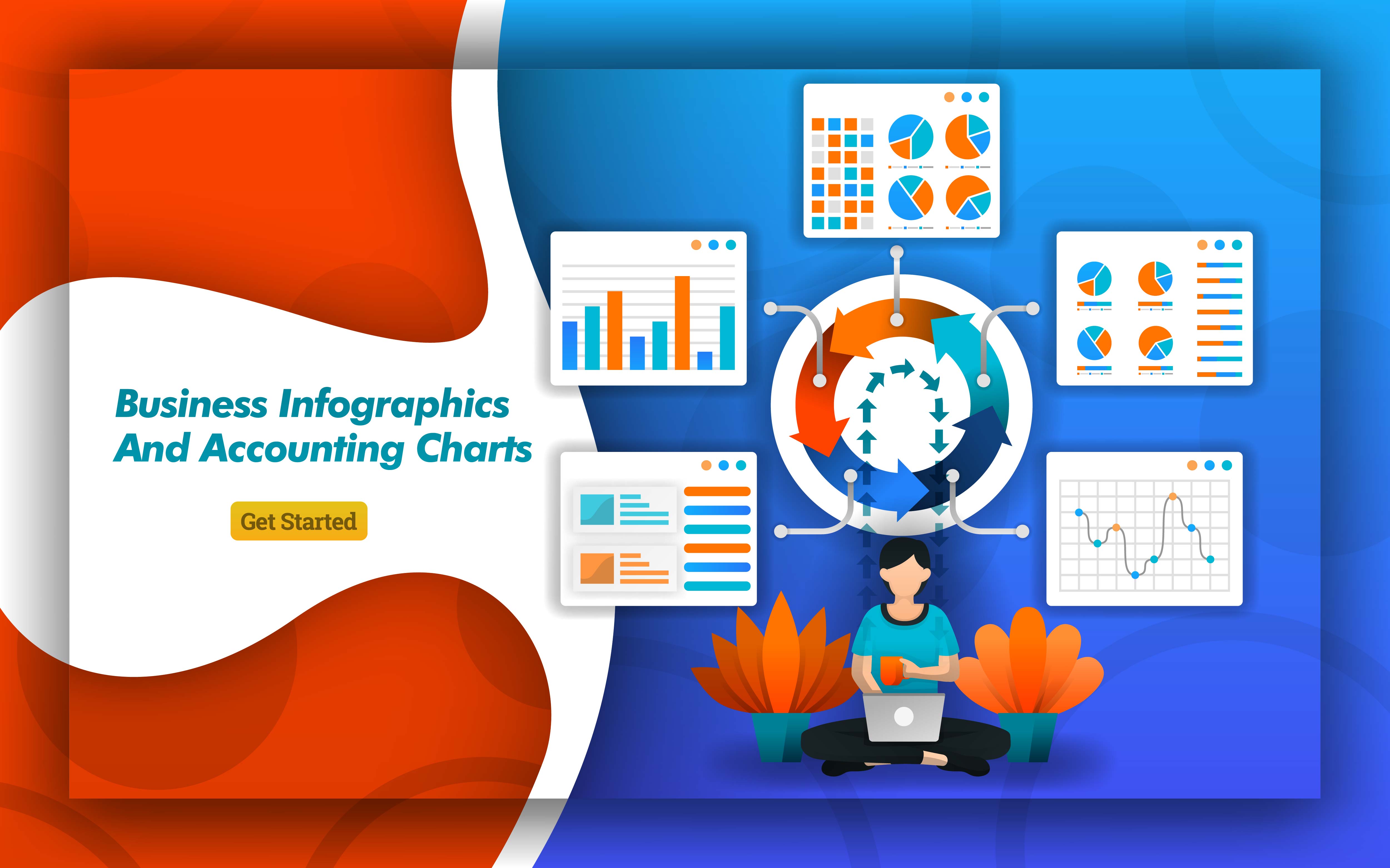 Business Infographic And Accounting Chart Design Packages For The