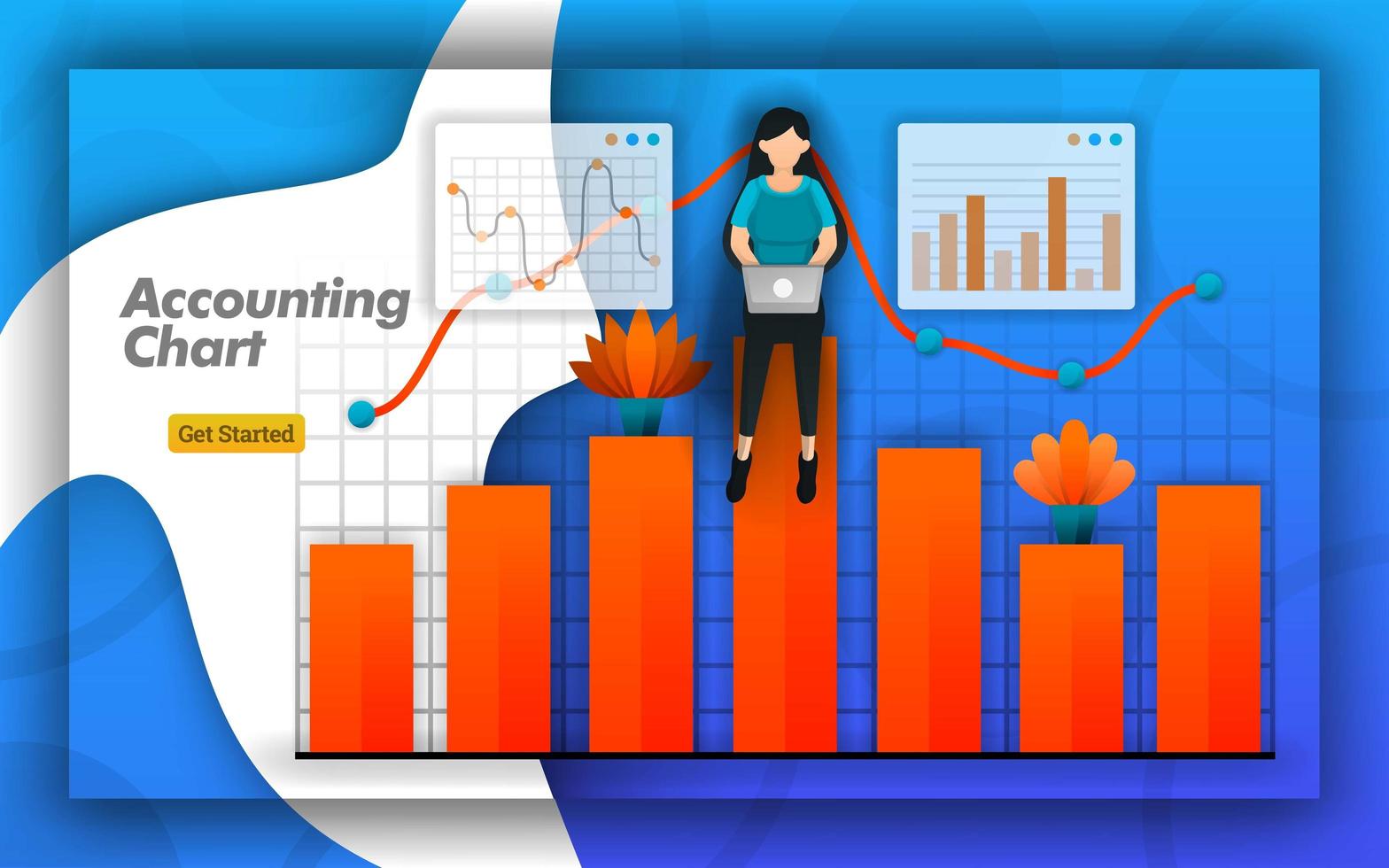 Accounting Chart Design with bar charts and line charts for all ...