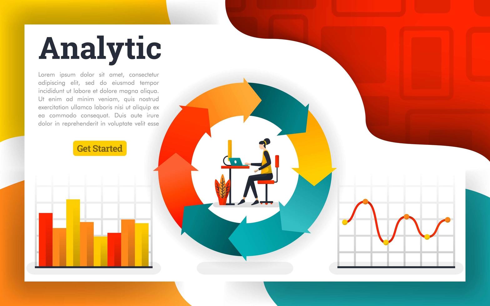 Financial circulation diagrams and flowchart reports vector