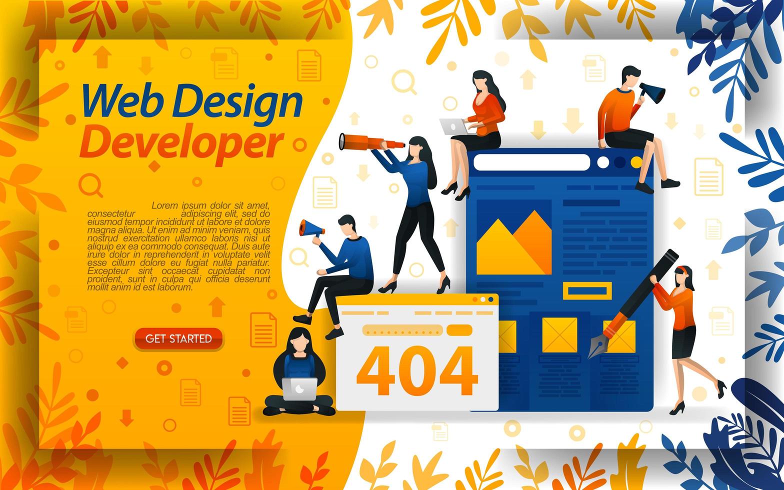 web design developer. build a website. create website. improve network and coding, concept vector ilustration. can use for landing page, template, ui, web, mobile app, poster, banner, flyer, document