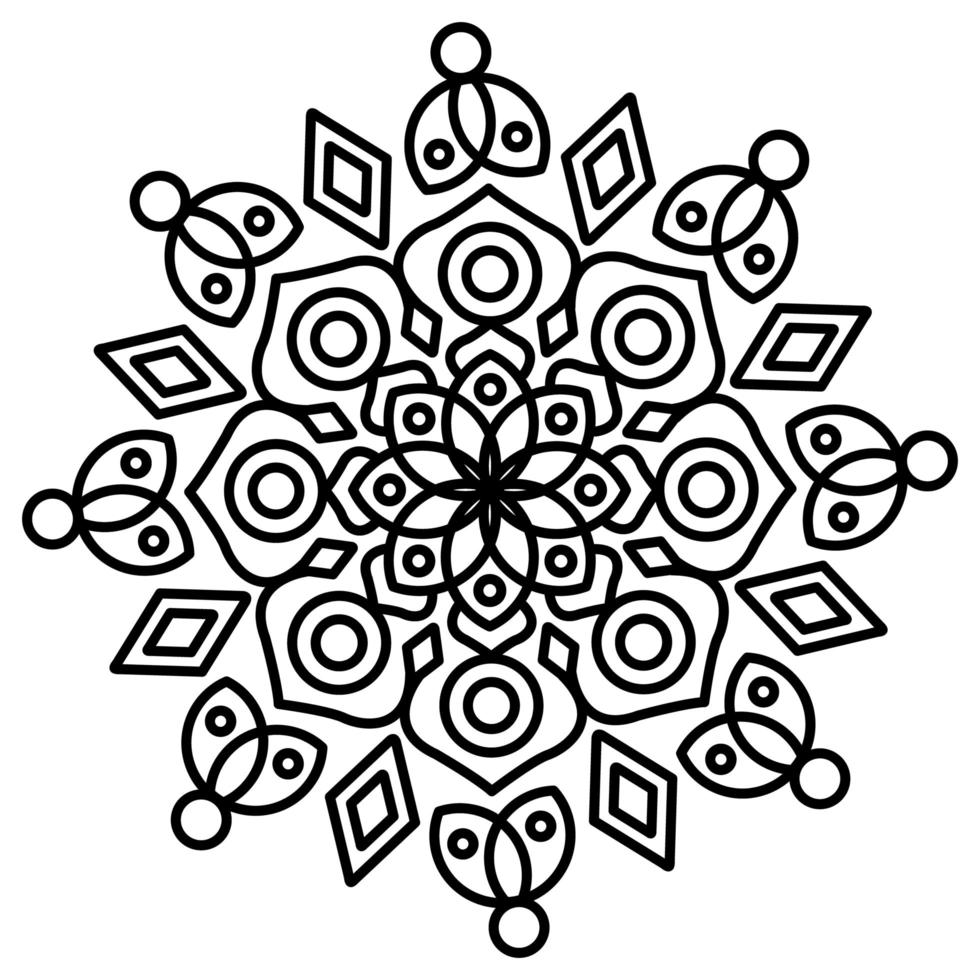 mandala con adornos vector