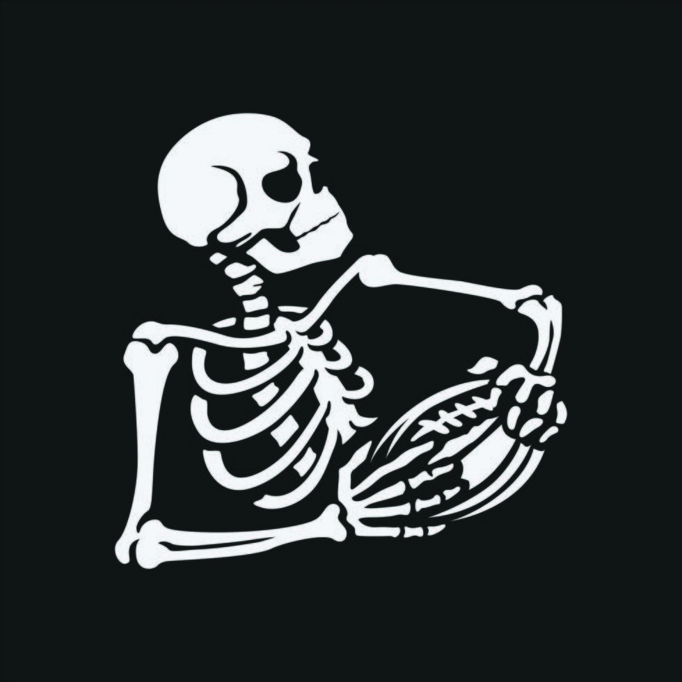 skeleton is playing american football, vector illustration