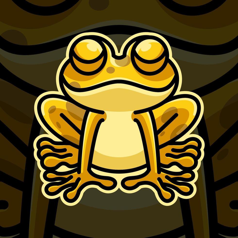 Frog mascot design on black background vector