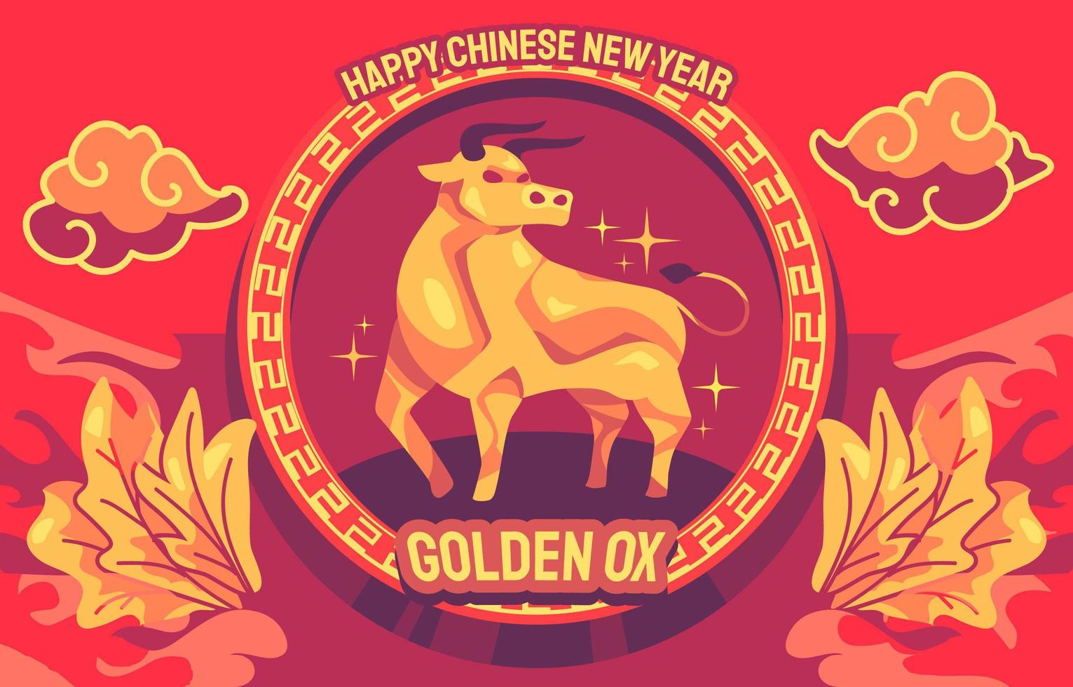 Golden Ox Year Illustration vector