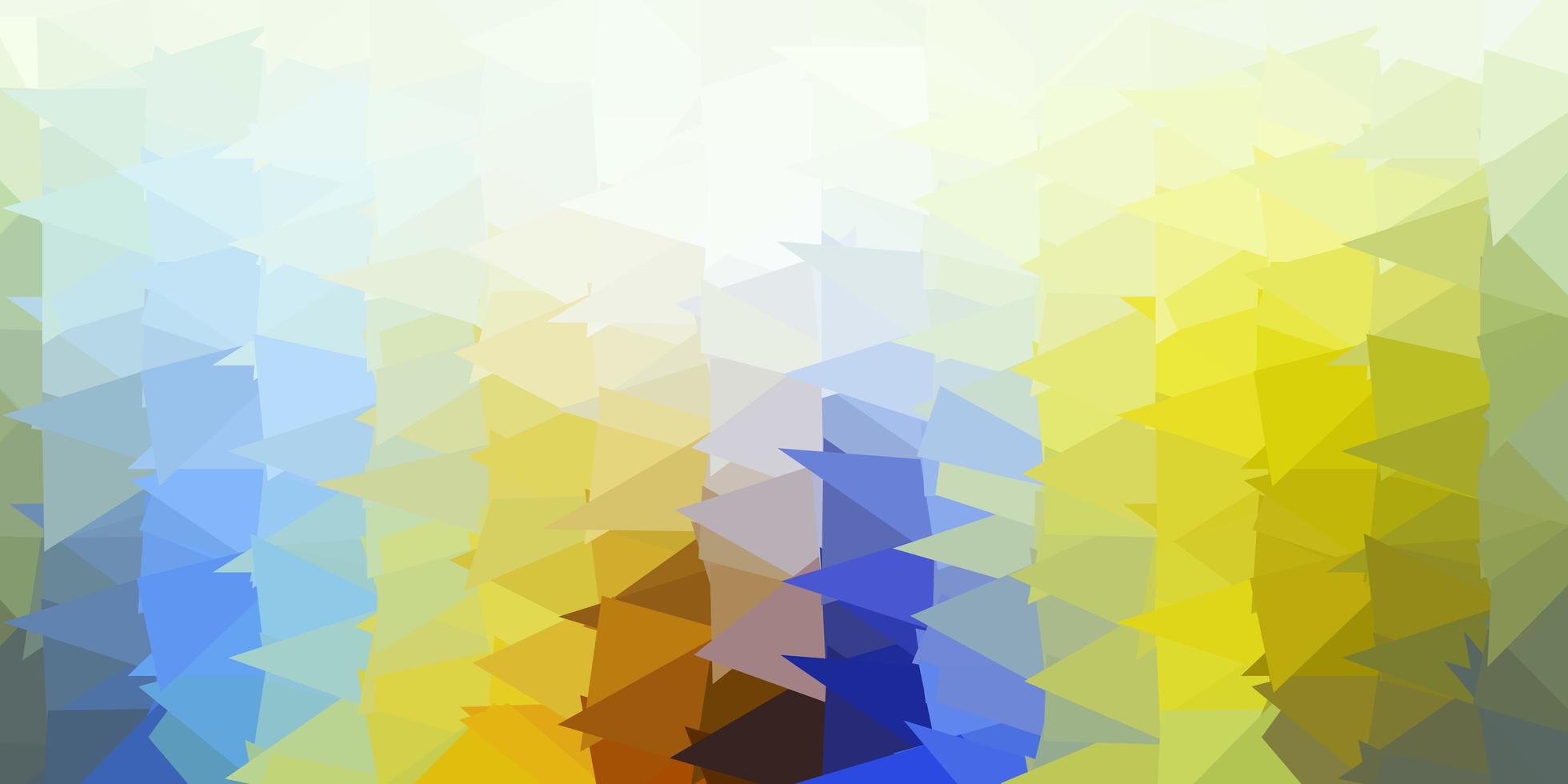 Light blue, yellow vector triangle mosaic background.