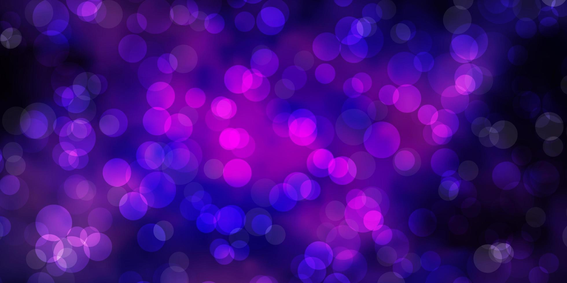 telón de fondo de vector púrpura claro con círculos.