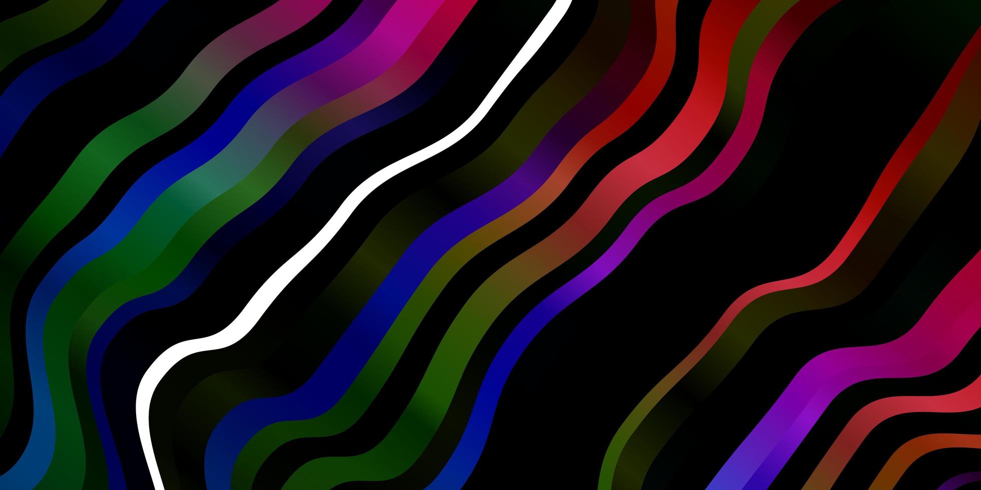 Fondo de vector de color rosa oscuro, verde con líneas curvas.