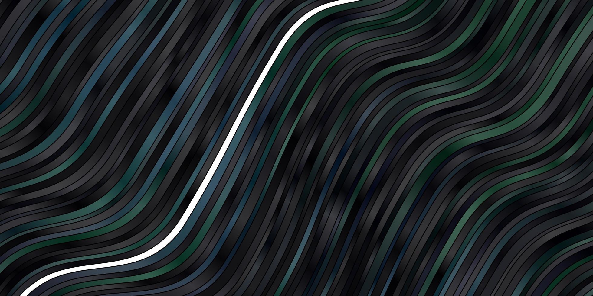 Fondo de vector azul oscuro, verde con curvas.