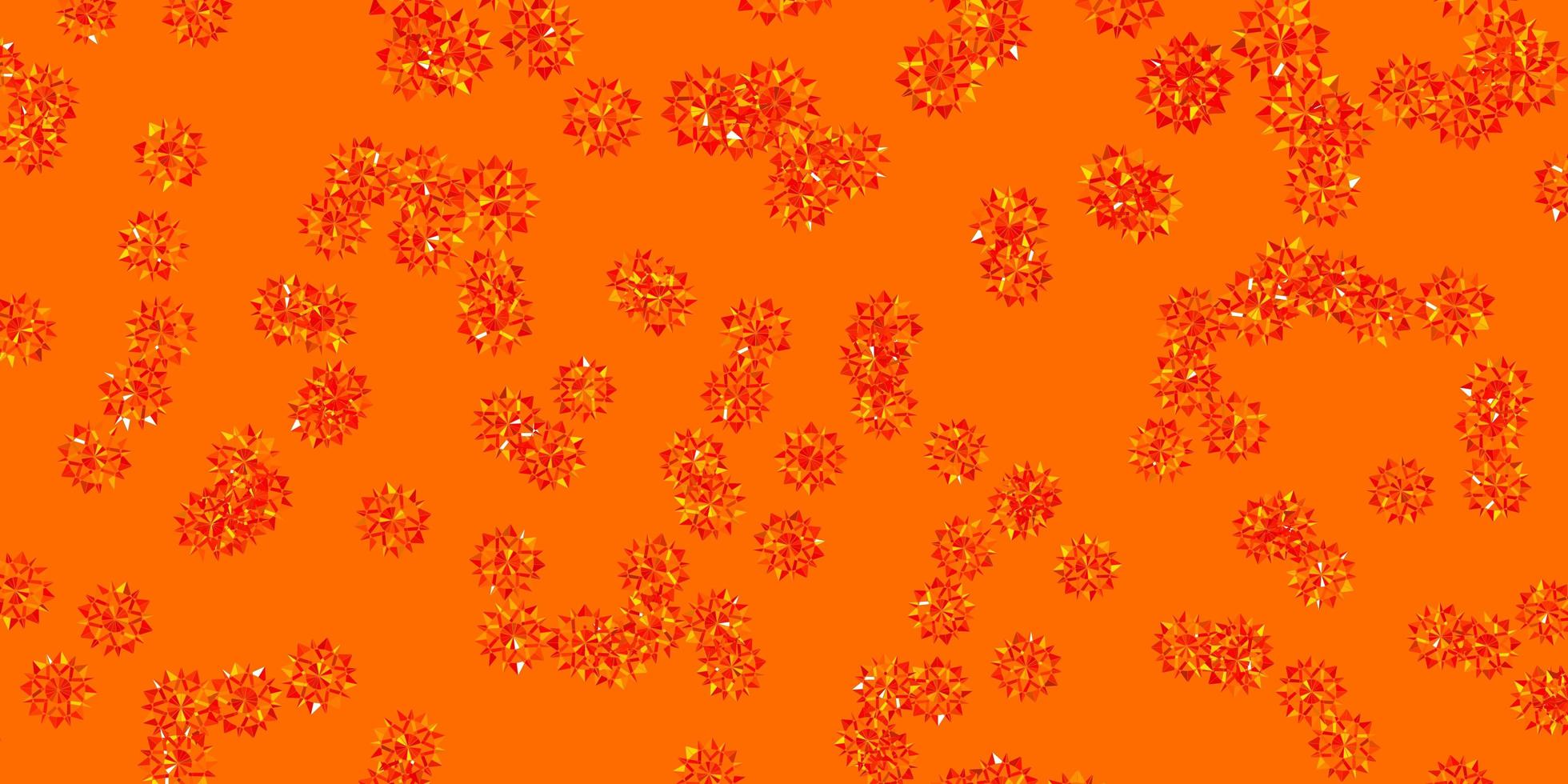 Light Orange vector pattern with colored snowflakes.