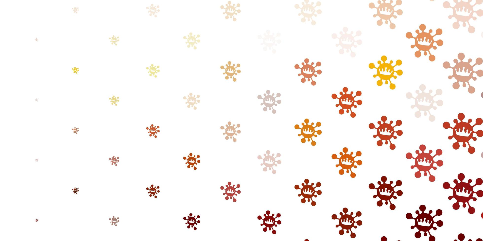 Light yellow vector background with covid-19 symbols.