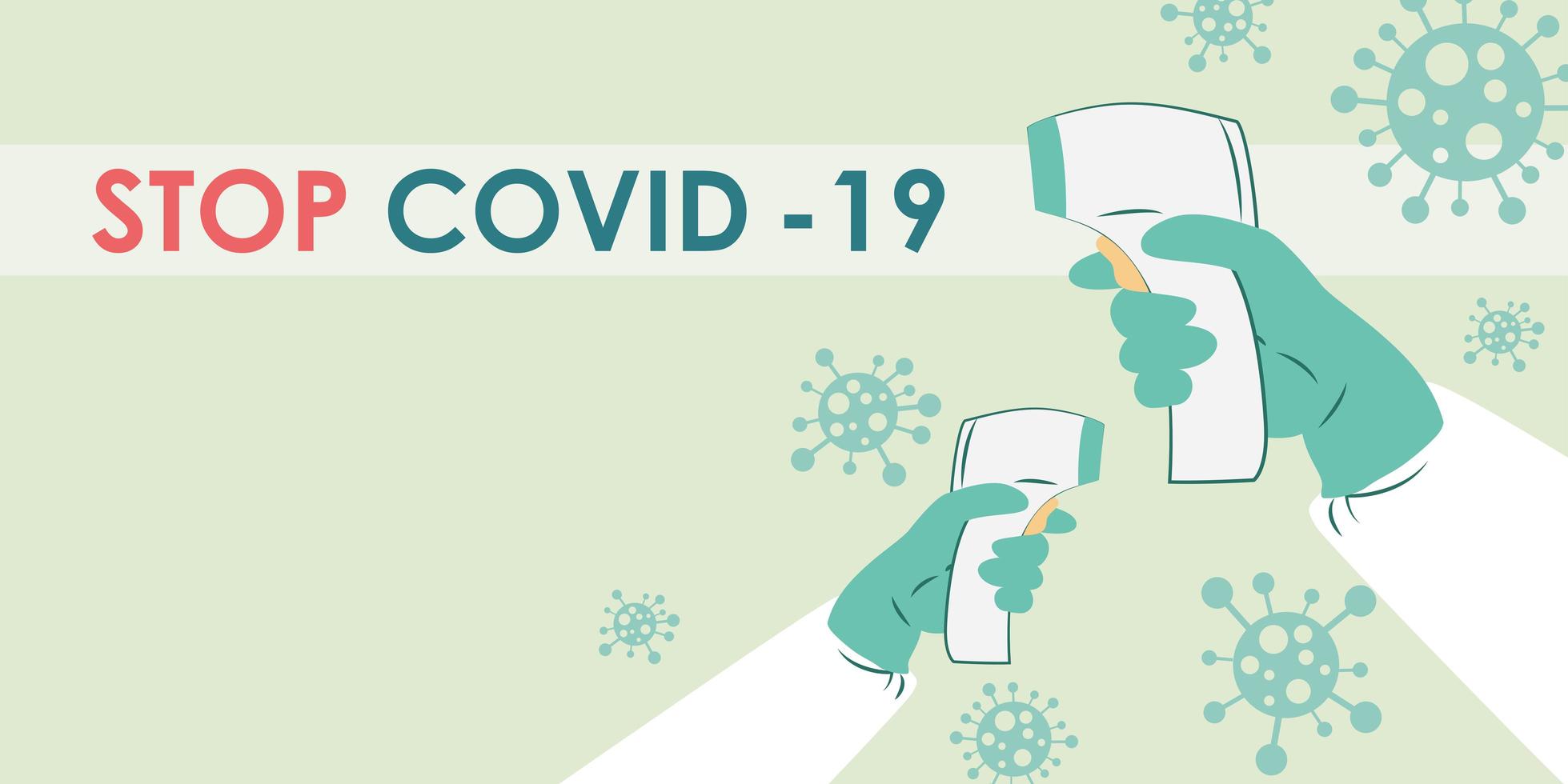 Digital thermometer for prevention coronavirus from covid. vector