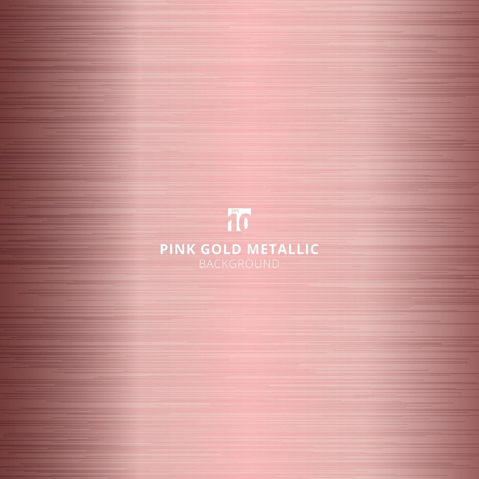 Pink gold metallic metal polished background and texture. vector