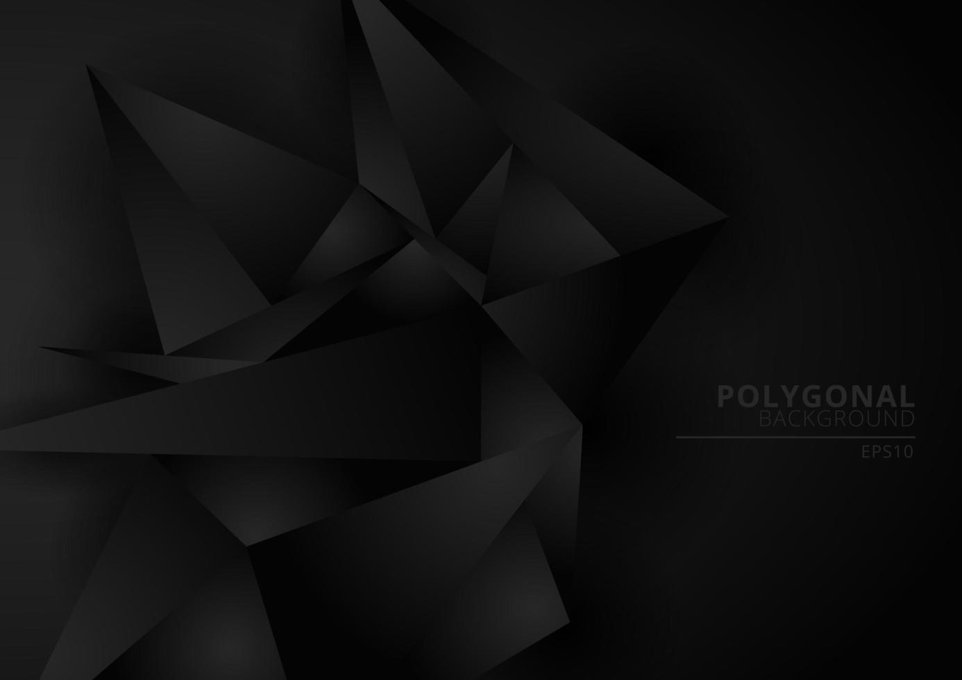 Fondo de forma poligonal geométrica negra abstracta con espacio para el texto. vector