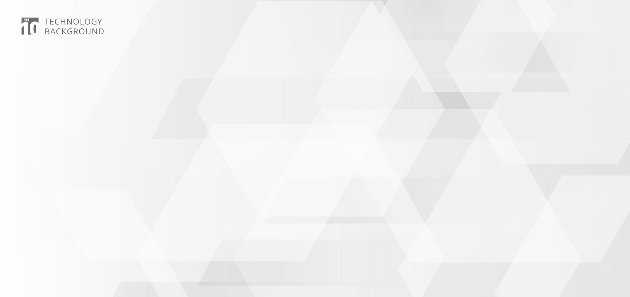 Abstract banner web white and gray geometric hexagon overlapping technology corporate design background. vector