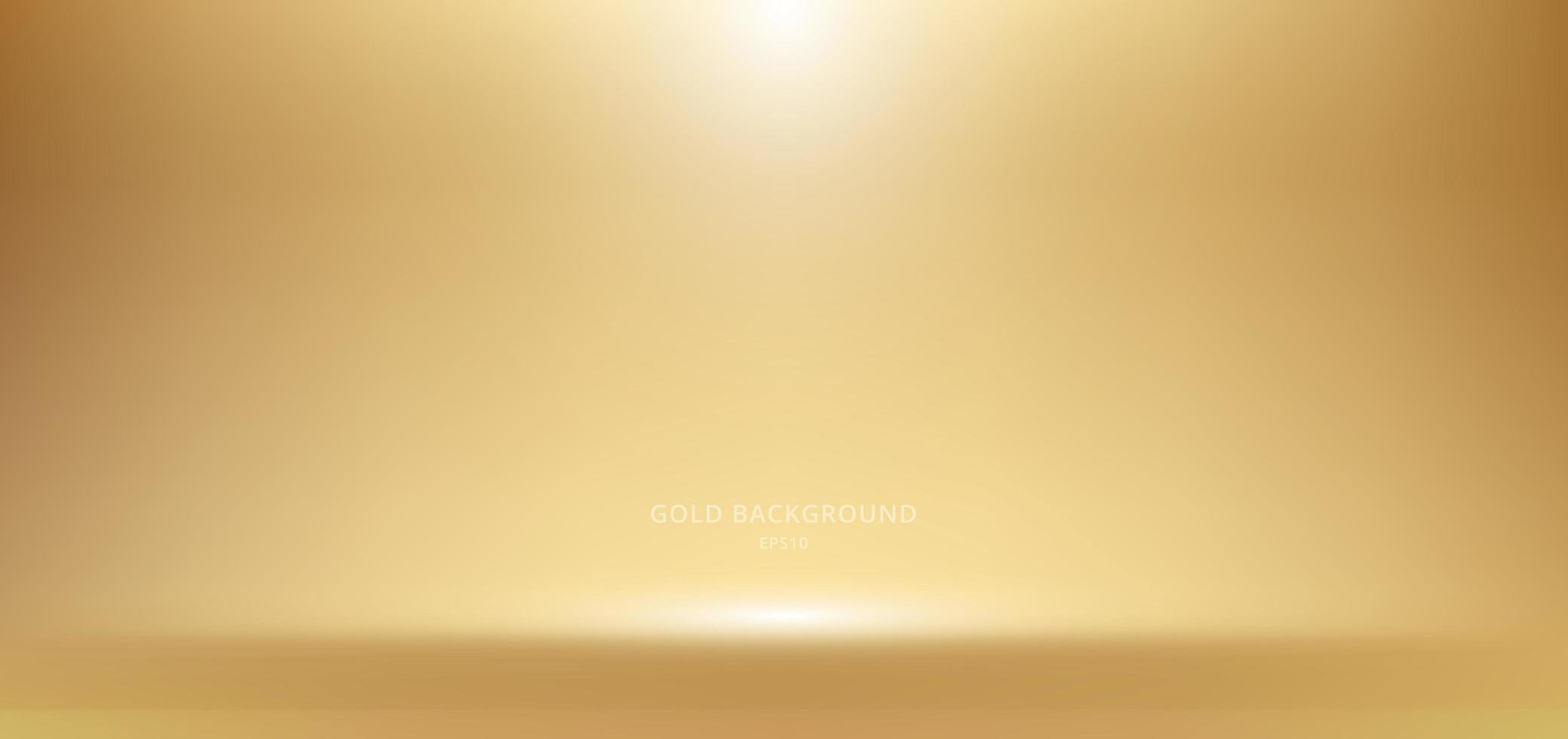 3D empty golden studio room background with spotlight on stage background. vector