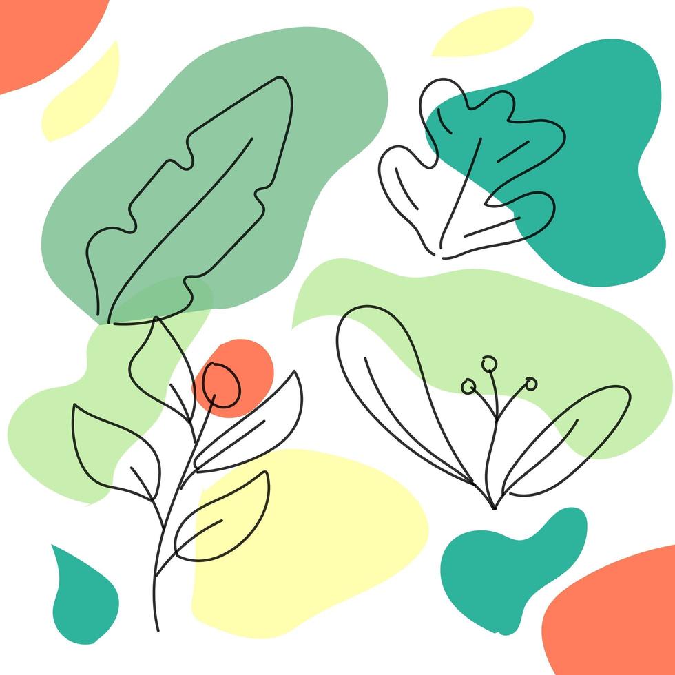 fondo abstracto con elementos florales vector